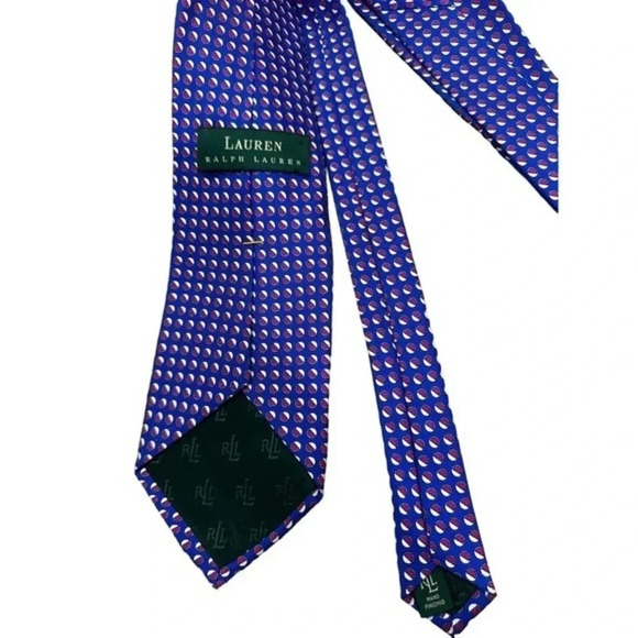 Lauren Ralph Lauren Mens Patterned‎ Silk Neck Tie Purple One geometric - Picture 4 of 5
